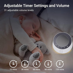 BGOVERSS White Noise Machine timer and memory for quick setup and consistent nights
