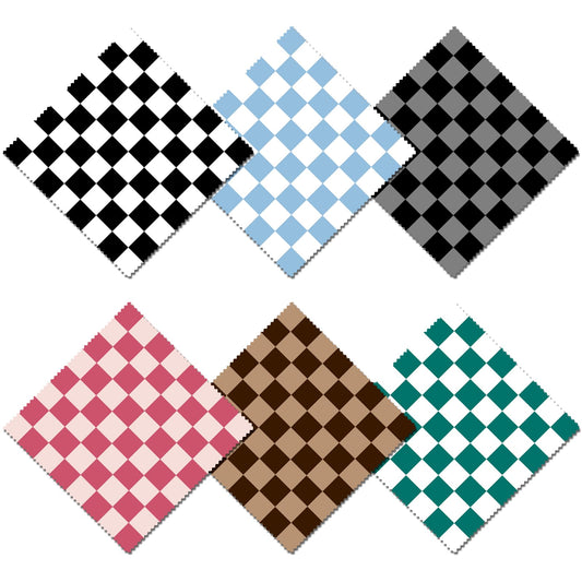 BHAHB 6-piece microfiber cleaning cloths with checkered patterns