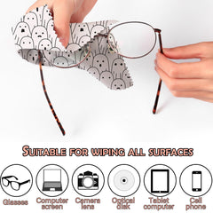 Glasses and lens cleaning cloth measuring 6.3 by 6.3 inches