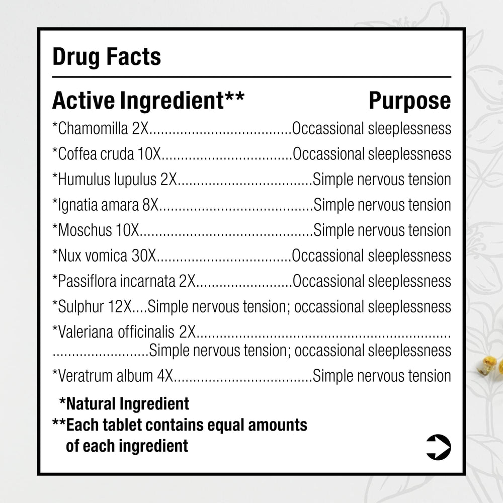 Bottle label showing 10 natural active ingredients