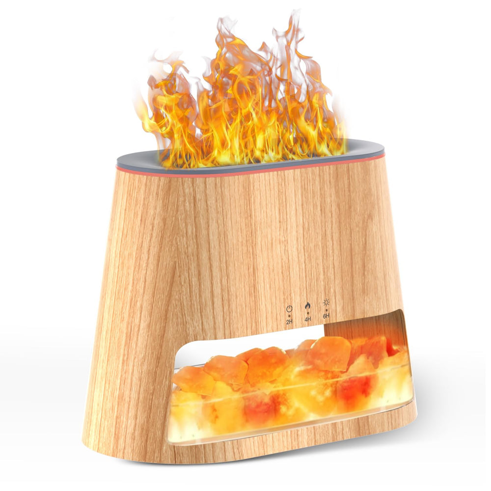 Wood base Himalayan Salt Lamp Diffuser with 260ml tank