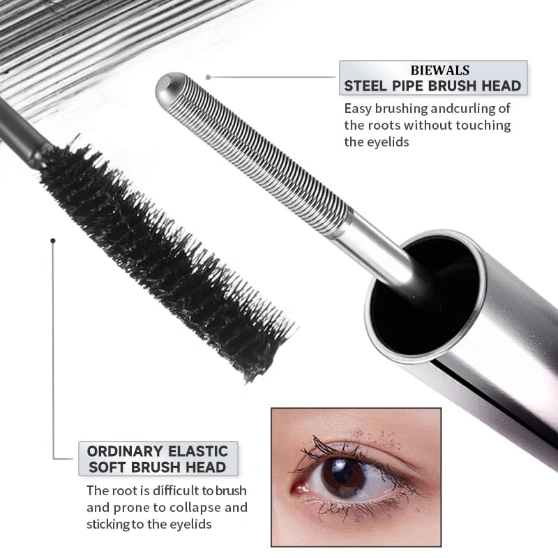 Biewals Iron Wand Mascara curved brush delivers dramatic volume