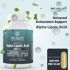 60 vegan capsules of Alpha-Lipoic Acid 600 mg