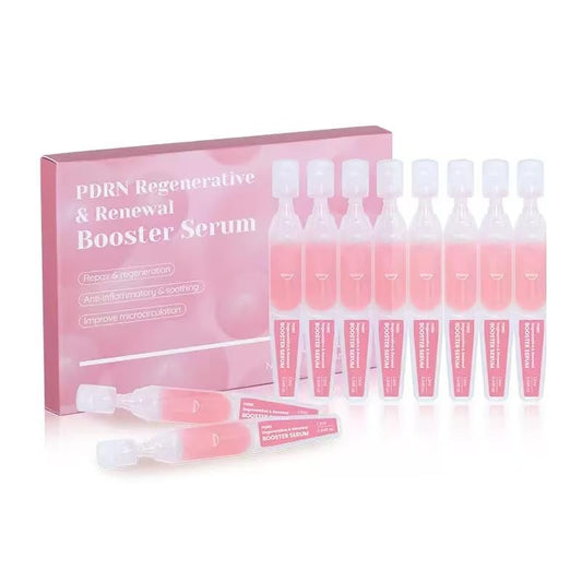 BigBio Salmon DNA Serum applied on the face for deep hydration and glow.