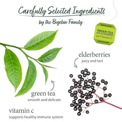 Caffeinated green tea with elderberry and Vitamin C – 18 tea bags
