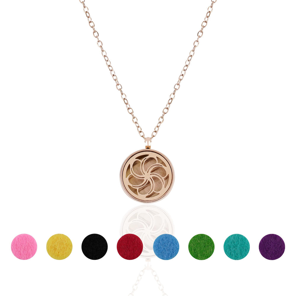 Biiange Bauhinia diffuser necklace closeup highlights elegant locket for portable aroma