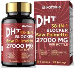 Front view of the BIKAYALUE Saw Palmetto for Men bottle label.