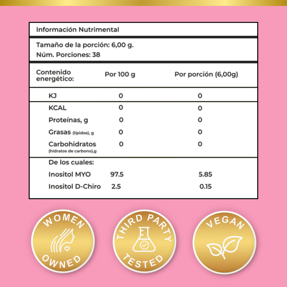 Serving size and ingredients list