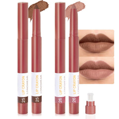 BINGBRUSH Matte Lip Crayon Set with 12 shades for versatile day-to-night looks.