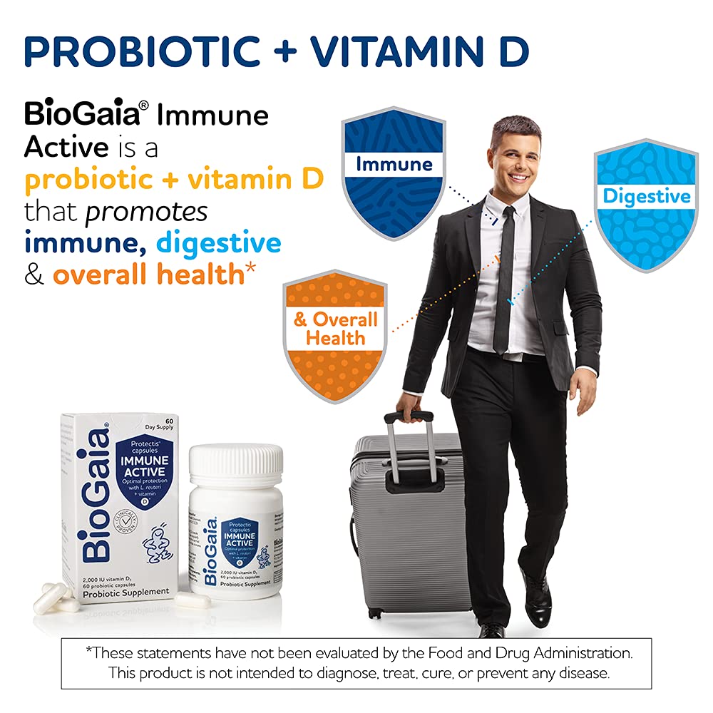 Front of BioGaia Immune Active packaging showing label