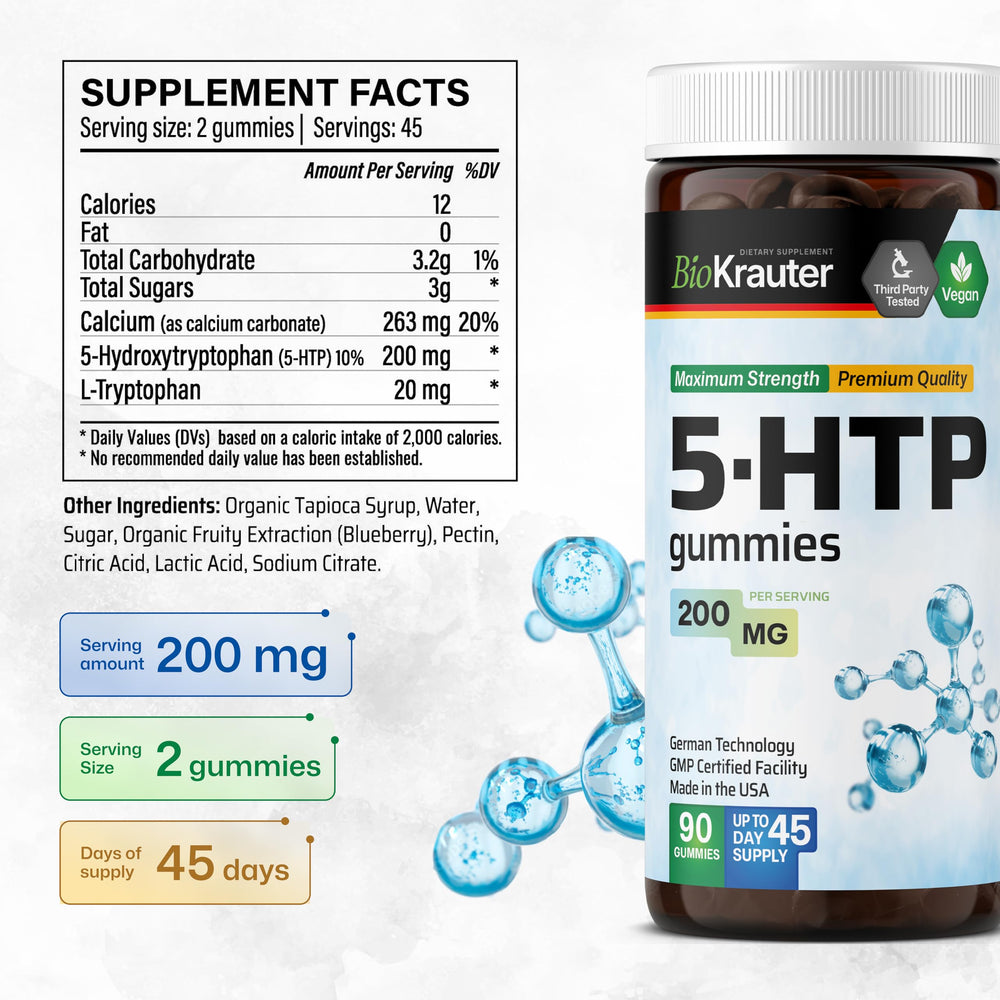Blueberry-flavored BioKrauter 5-HTP gummies