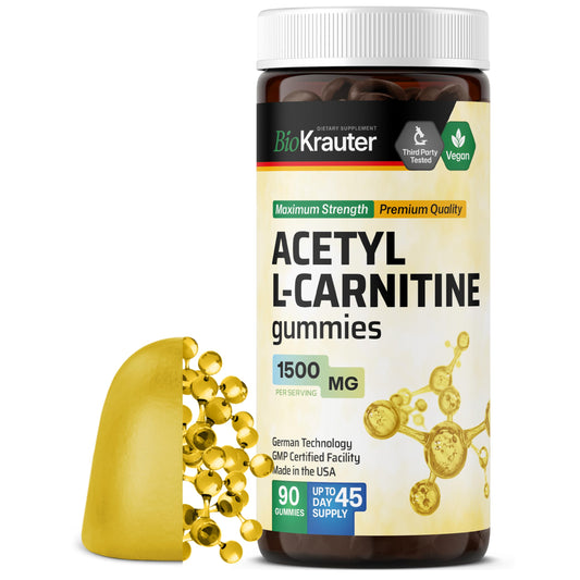 BIO KRAUTER Acetyl L Carnitine Gummies bottle with mango flavor