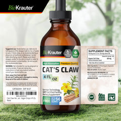 Box and bottle packaging of BioKrauter Cat's Claw supplement
