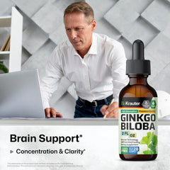 Ginkgo Biloba Extract bottle label showing vegan and sugar-free