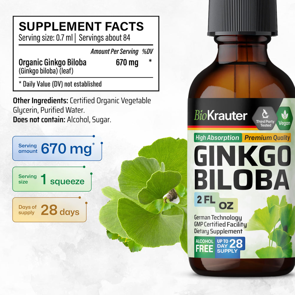 Ginkgo leaves and water– glycerin-based formula illustration