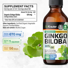 Sugar-free liquid Ginkgo biloba drops