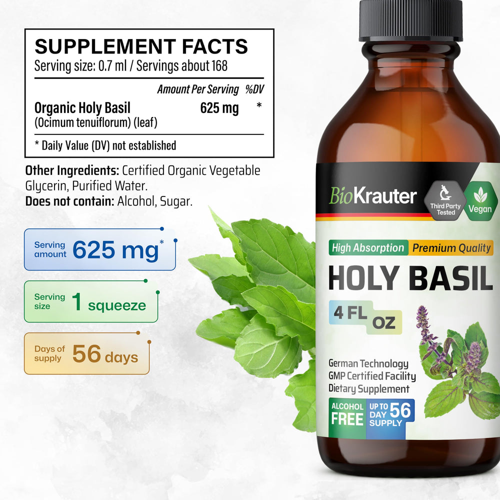 Vegan and alcohol-free badge on BIO KRAUTER packaging