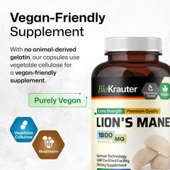 Vegan, GMO-free Lions Mane capsules