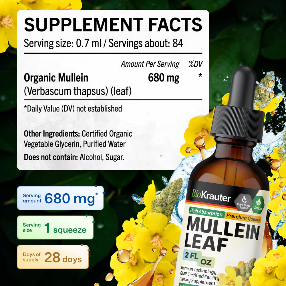 Ingredients: water, glycerin, mullein leaf