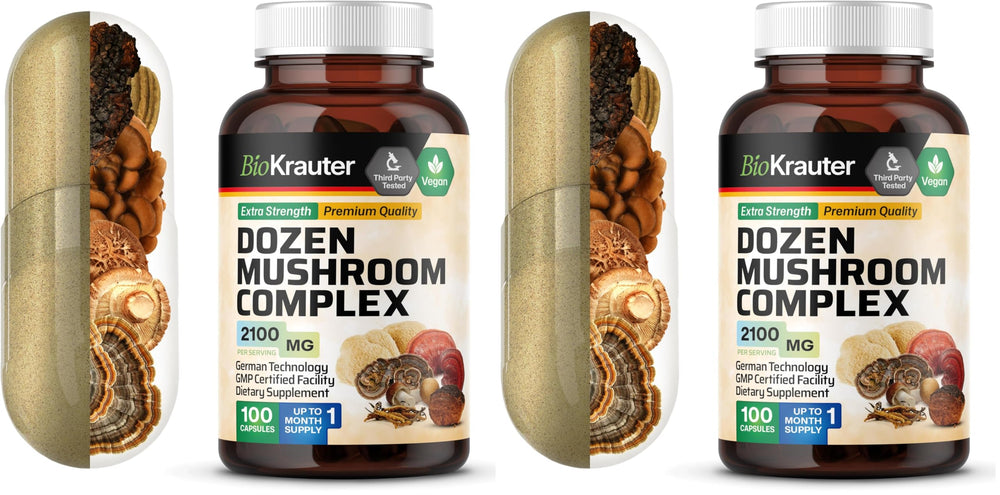 BIO KRAUTER Mushroom Complex bottle label visible