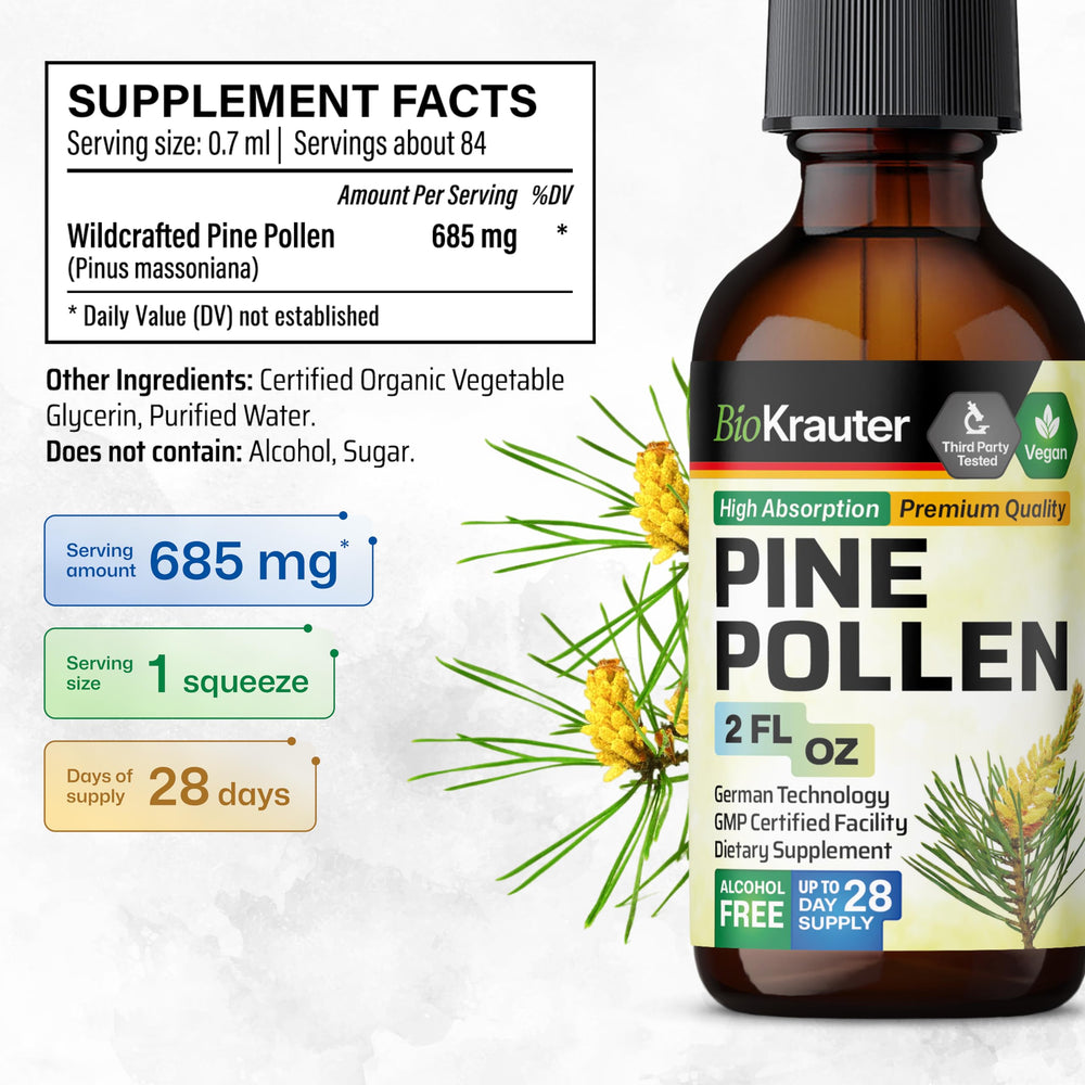 Immunity and men's health concept with pine pollen imagery