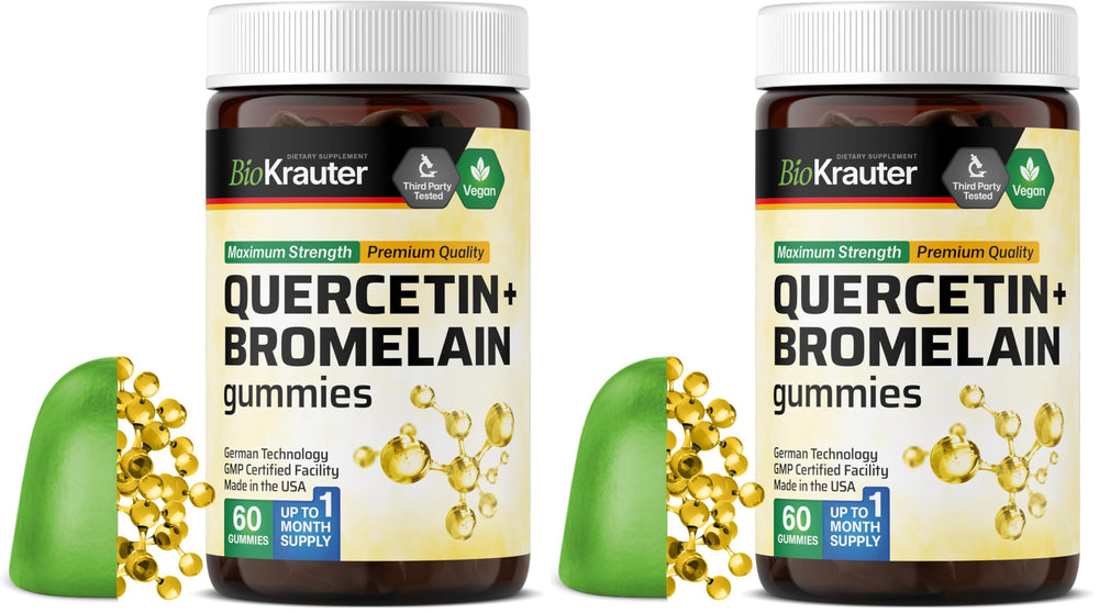 BIO KRAUTER Quercetin with Bromelain Gummies Pack 2, 60 vegan chews