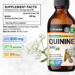 Cinchona bark extract ingredient on bottle label
