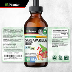 Packaging box and bottle of BIO KRAUTER Sarsaparilla tincture