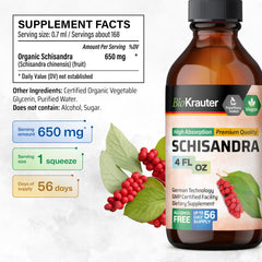 Vegan, alcohol-free Schisandra tincture bottle
