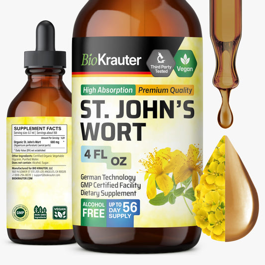 Front view of Bio Krauter St Johns Wort tincture bottle