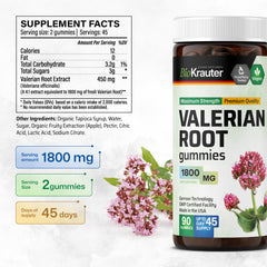 Vegan and non-GMO badge on BIO KRAUTER valerian gummies