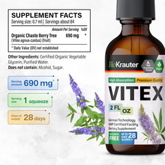 BioKrauter Vitex bottle label on display