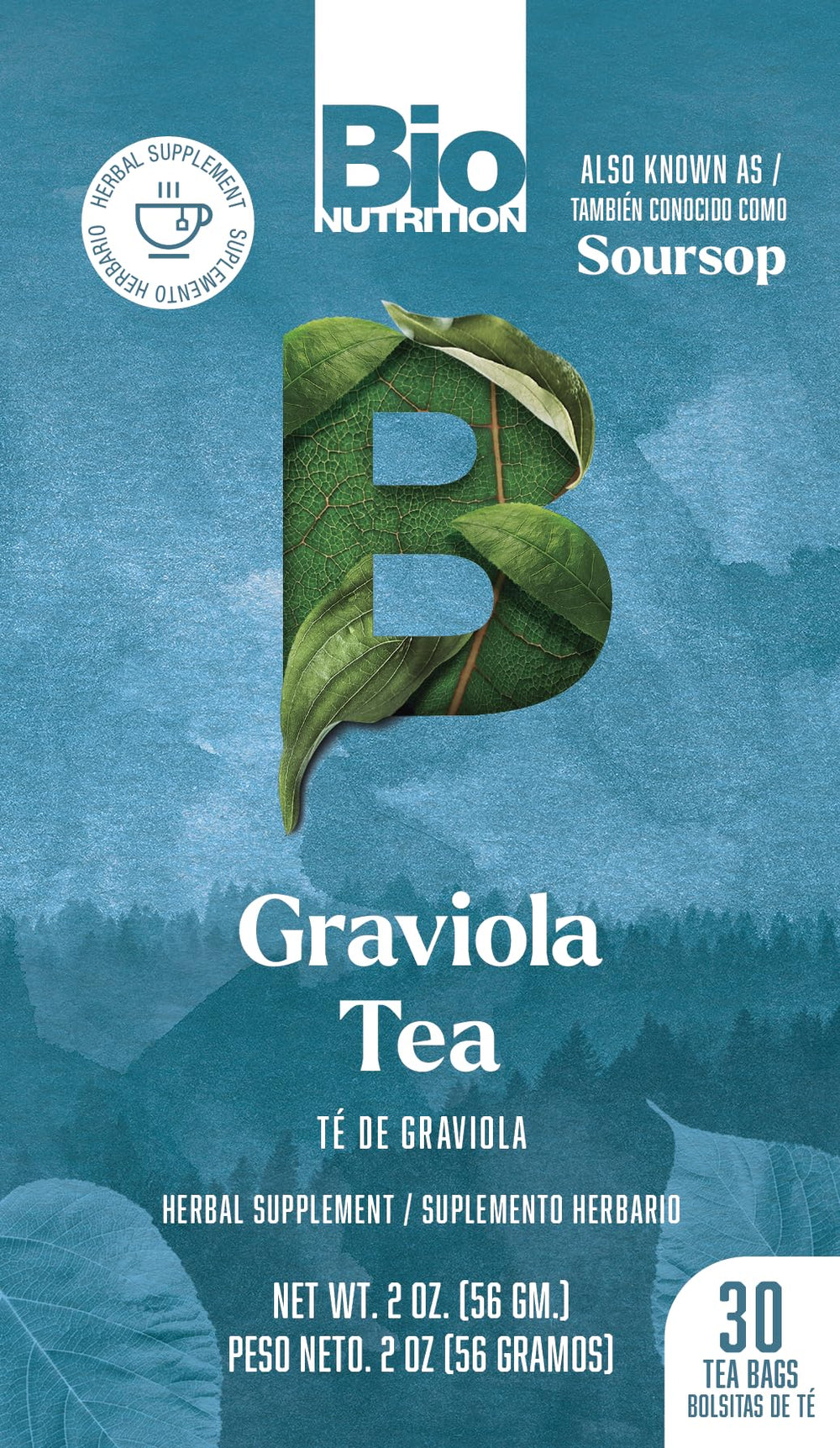 BIO NUTRITION INC. Graviola Tea 30 bag packaging box