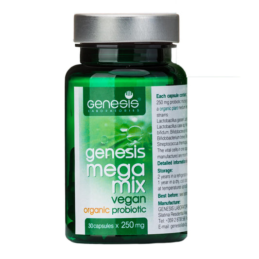 Bottle of Bio Probiotic 30 Capsules with MegaMix 250 mg label