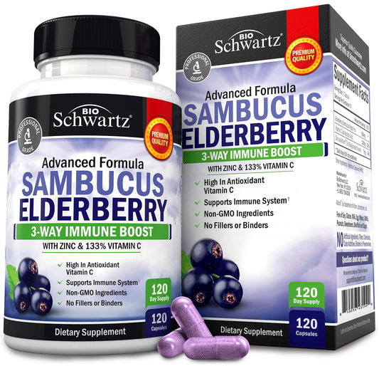 BioSchwartz elderberry capsules bottle front view