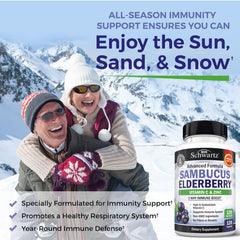 Supplement facts panel for BioSchwartz elderberry capsules