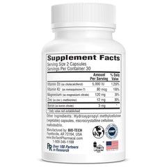 Two capsules serving size of Bio-Tech D3 Plus