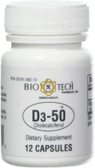 Allergen-free vitamin D3-50 50,000 IU bottle (dairy, gluten, soy free)