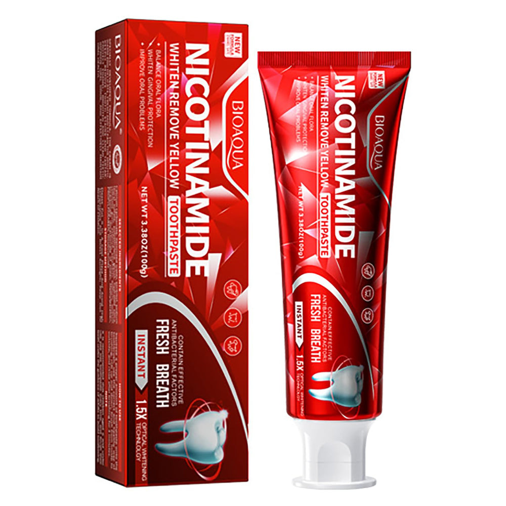 BIOAQUA 1.5X Instant Whitening Toothpaste packaging and 100g tube
