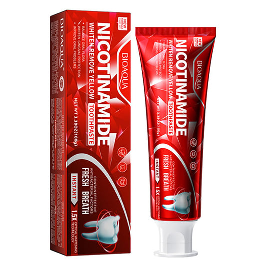 BIOAQUA 1.5X Instant Whitening Toothpaste packaging and 100g tube