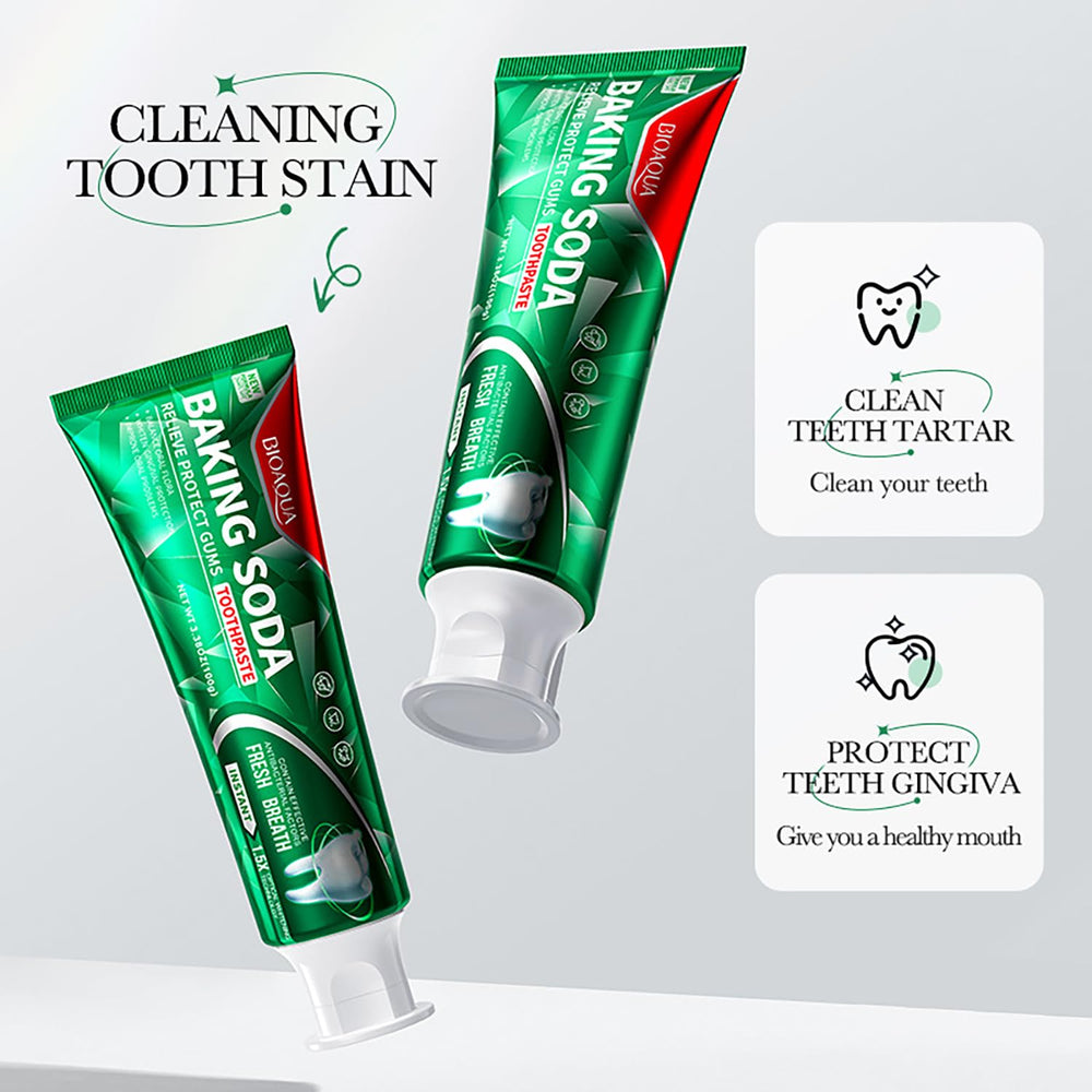 Whitening toothpaste showing stain removal effect