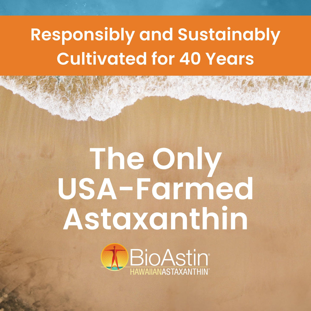 BioAstin Hawaiian Astaxanthin packaging and bottle