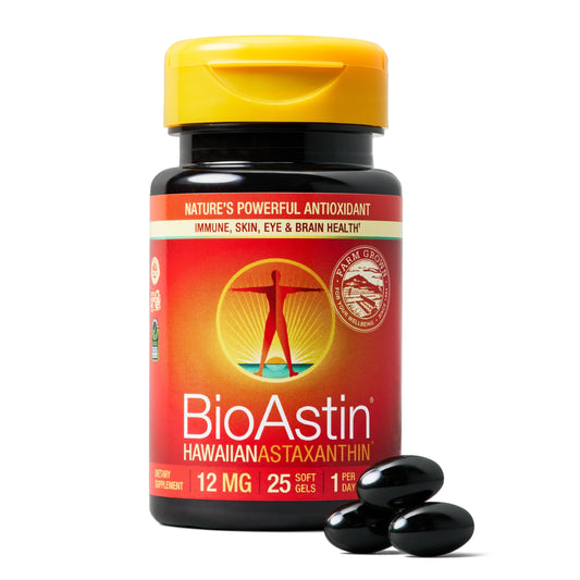 BioAstin Hawaiian Astaxanthin 12mg bottle front