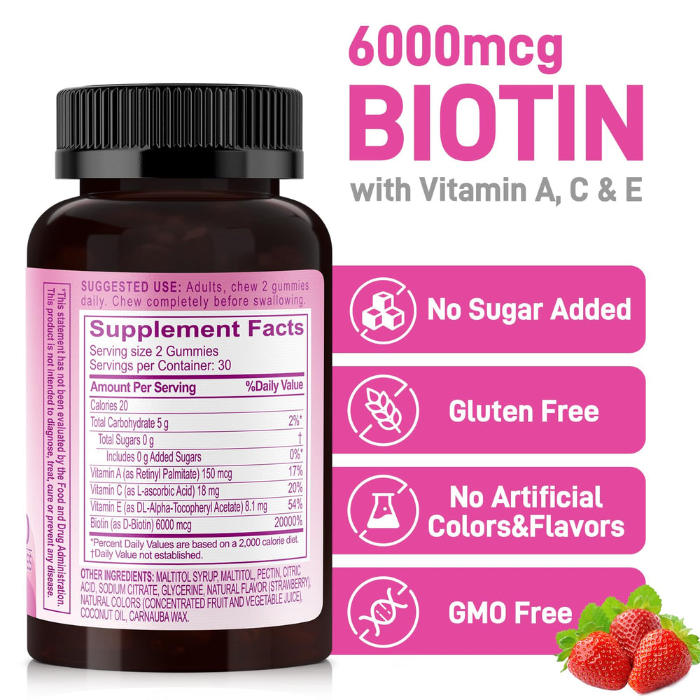 Close-up of Biobor Beauty Gummies showing natural strawberry flavor