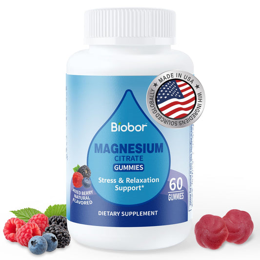 Biobor Magnesium Citrate Gummies 60-count bottle front