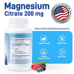 Graphic showing 200mg high-absorption magnesium citrate
