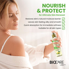 Biocare Skin Renewal texture close-up showing creamy oil.