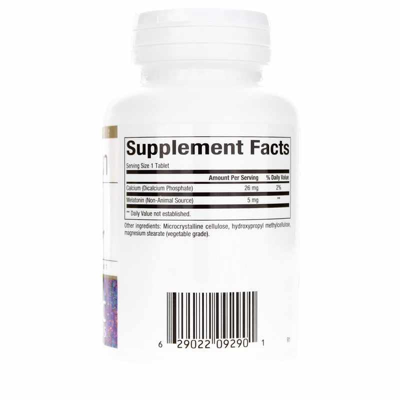 Melatonin Time Release 5 mg bottle showing 60 tablets