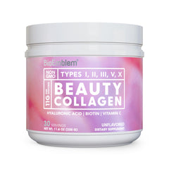 Hydrolyzed collagen blend with types I, II, III, V and X per serving