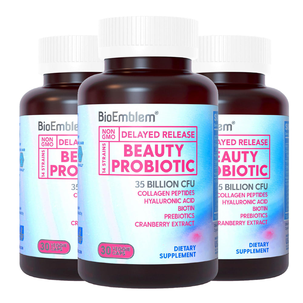 BioEmblem Beauty Probiotics for Women bottle with label